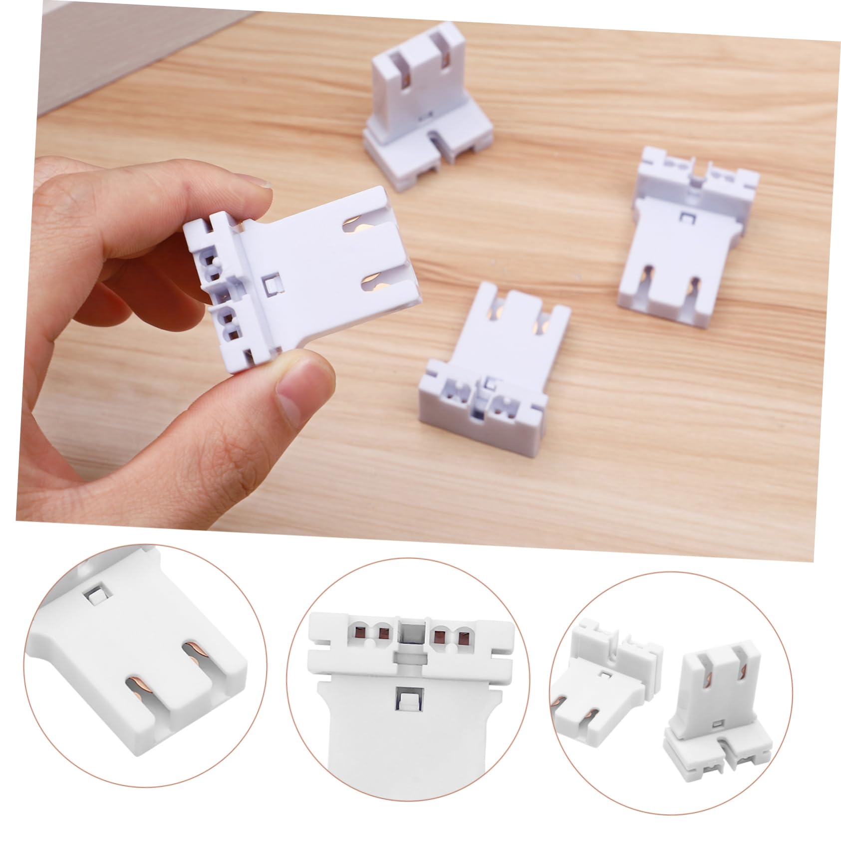 KALLORY 10pcs Fluorescent Lampholder Socket T8 Fluorescent Light Holder for Led Tube Lights