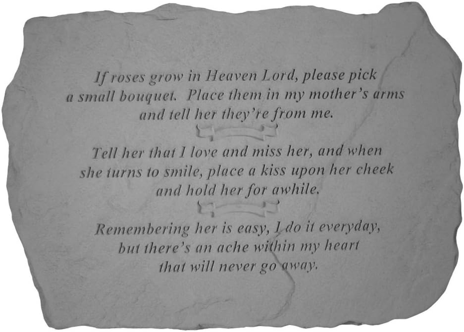 If Roses Grow in Heaven: Cast Stone Memorial Garden Marker