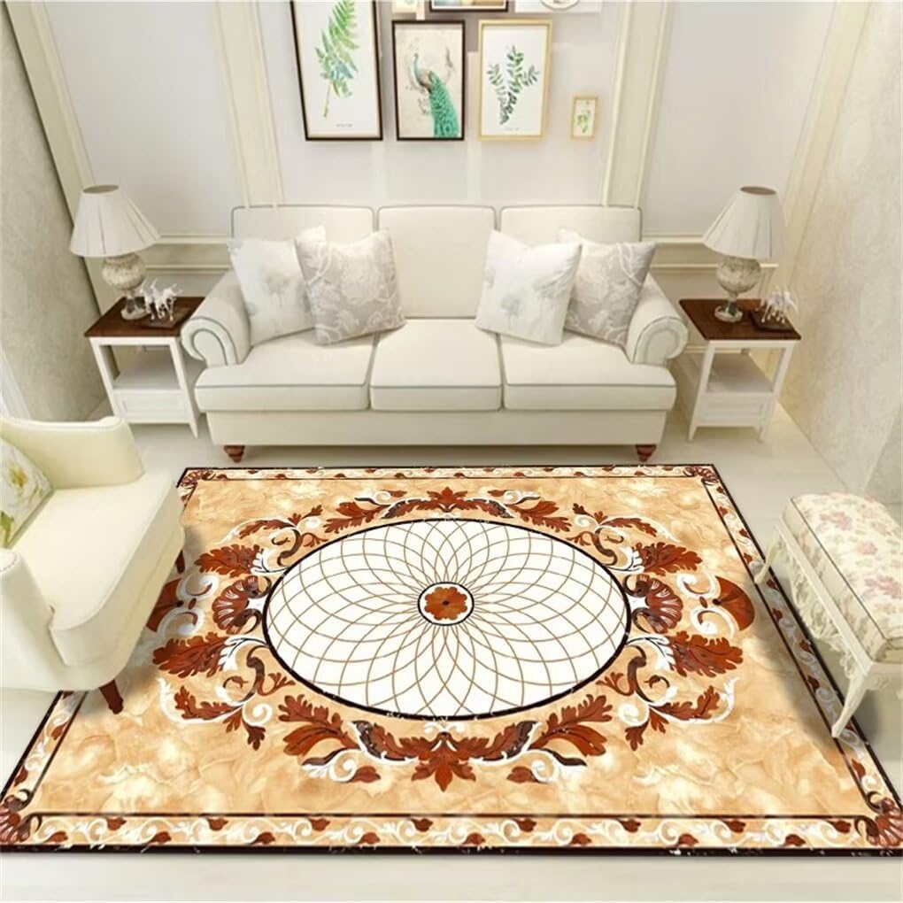 Tapis salon poil court 180x230 cm carpette chambre vintage
