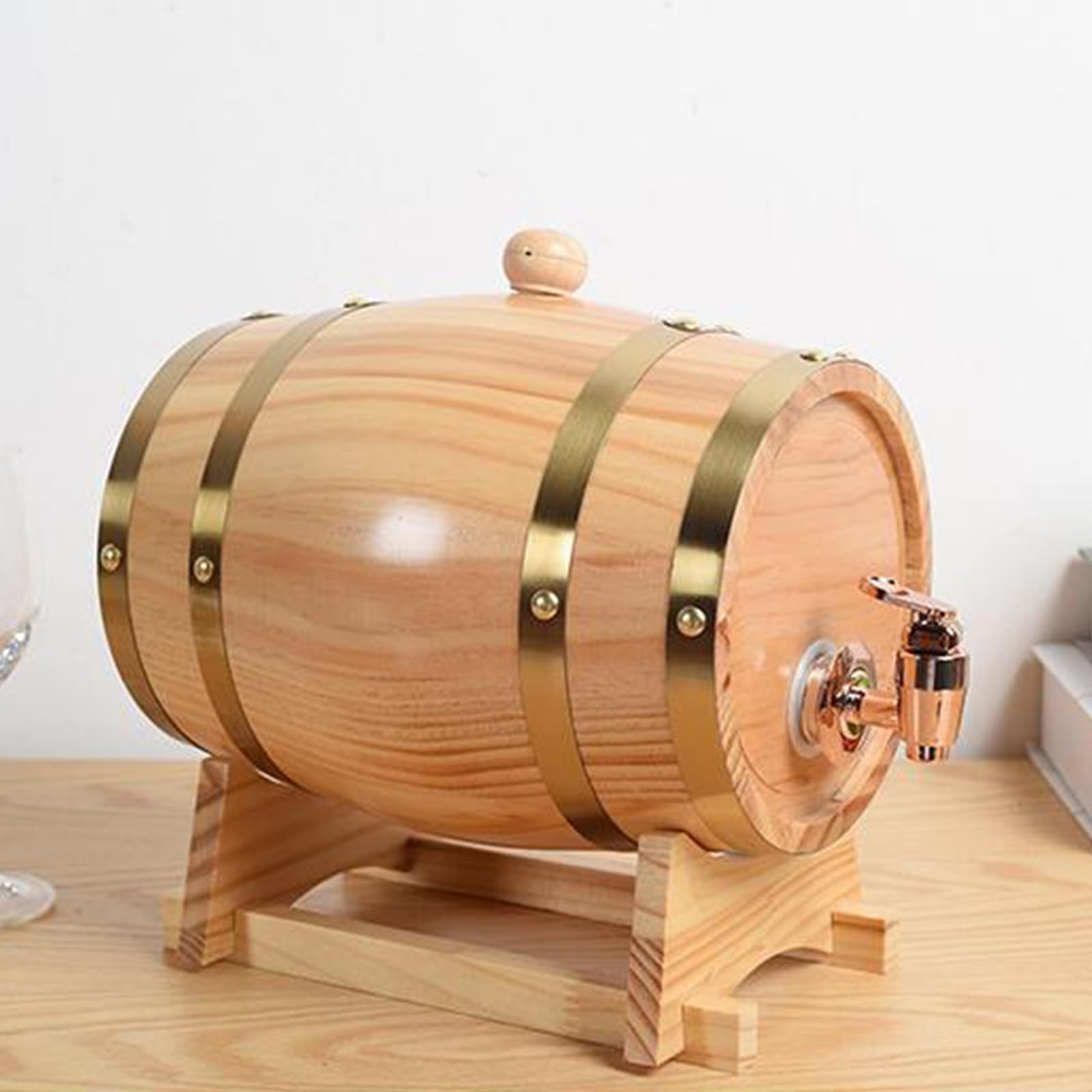 Dispensador de Barril de Whisky, Barril de Vino de Roble, Equipo de Almacenamiento de Cerveza de Madera, Barril de Vino de Madera Barril de Vino, 3L