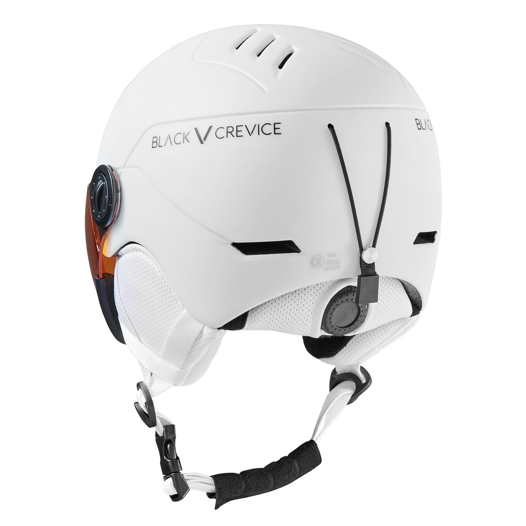 Black Crevice Dziecięcy kask narciarski Cortina I kask narciarski z pełnym wizjerem i wentylacją I kask snowboardowy dla chłopców i dziewczynek I z nausznikami i uchwytem na okulary narciarskie I