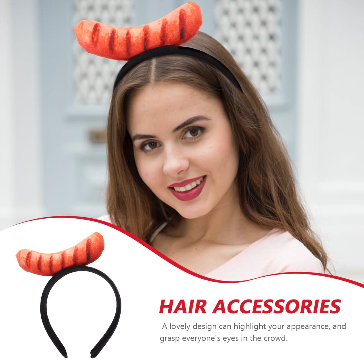CALLARON Bandeau de hot-dog Mini Cheveux Alimentaires Mignon Lave Visage Chapeaux Femmes Serre-tête Chapeaux Filles Coiffe pour Carnaval Fête Accessoires de Costume