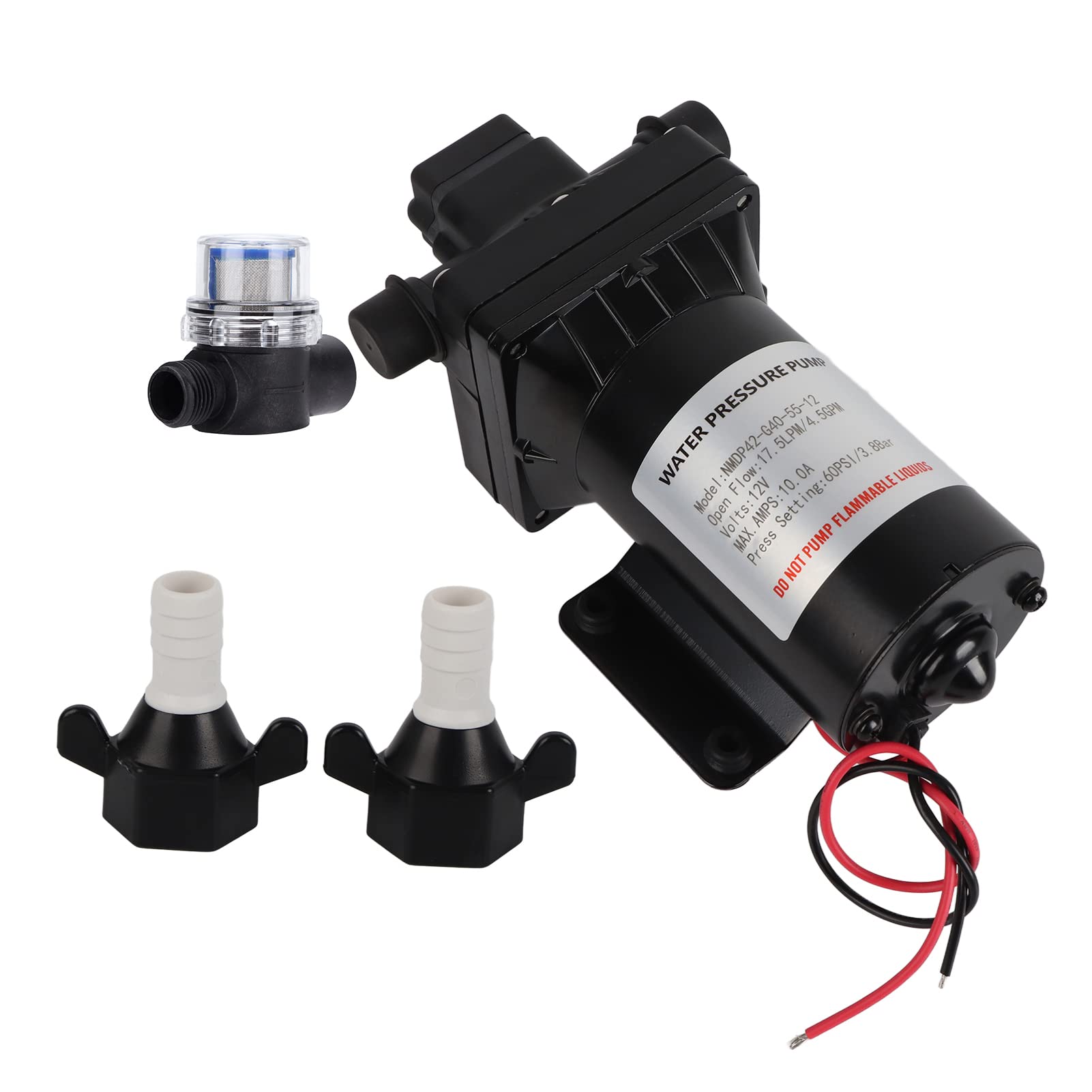 Pompa RV, samozasysająca pompa ciśnieniowa wody RV 12 V 4,5 GPM 60 PSI Przełącznik ciśnieniowy Auto Start Stop Długość podnoszenia 30 m dla opryskiwacza jachtu RV Pojazd do