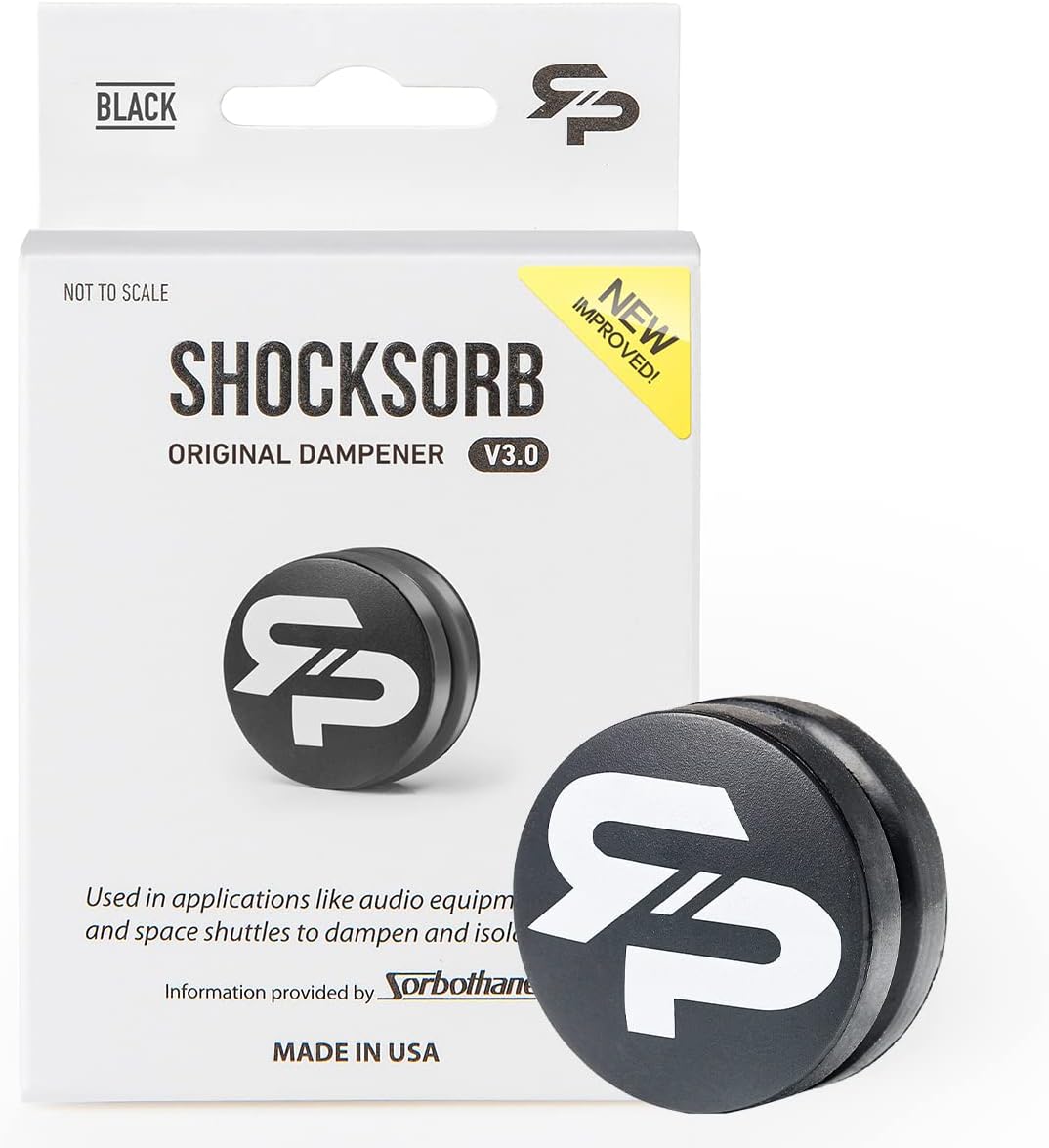 RTP Tennis Racket Vibration Dampener - ShockSorb Original or Ultrasoft V3 The Only Dampener Made for Pain Relief - Handcrafted with Patented Material Sorbothane Made in USA - 1 Pack Limited Warranty