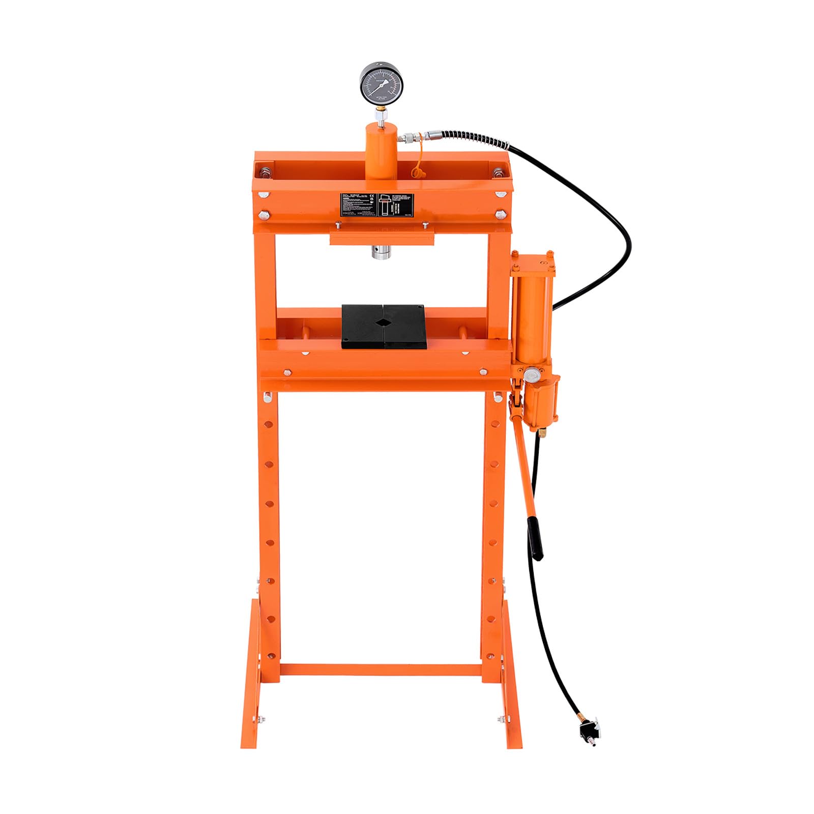Happybuy Hydraulic Workshop Press, 20 T H-Frame Air-Powered Workshop Press with Pressing Plate. Reliable Garage Ground Adjustable Hydraulic Press with Triangular Backing. Suitable for Flexing