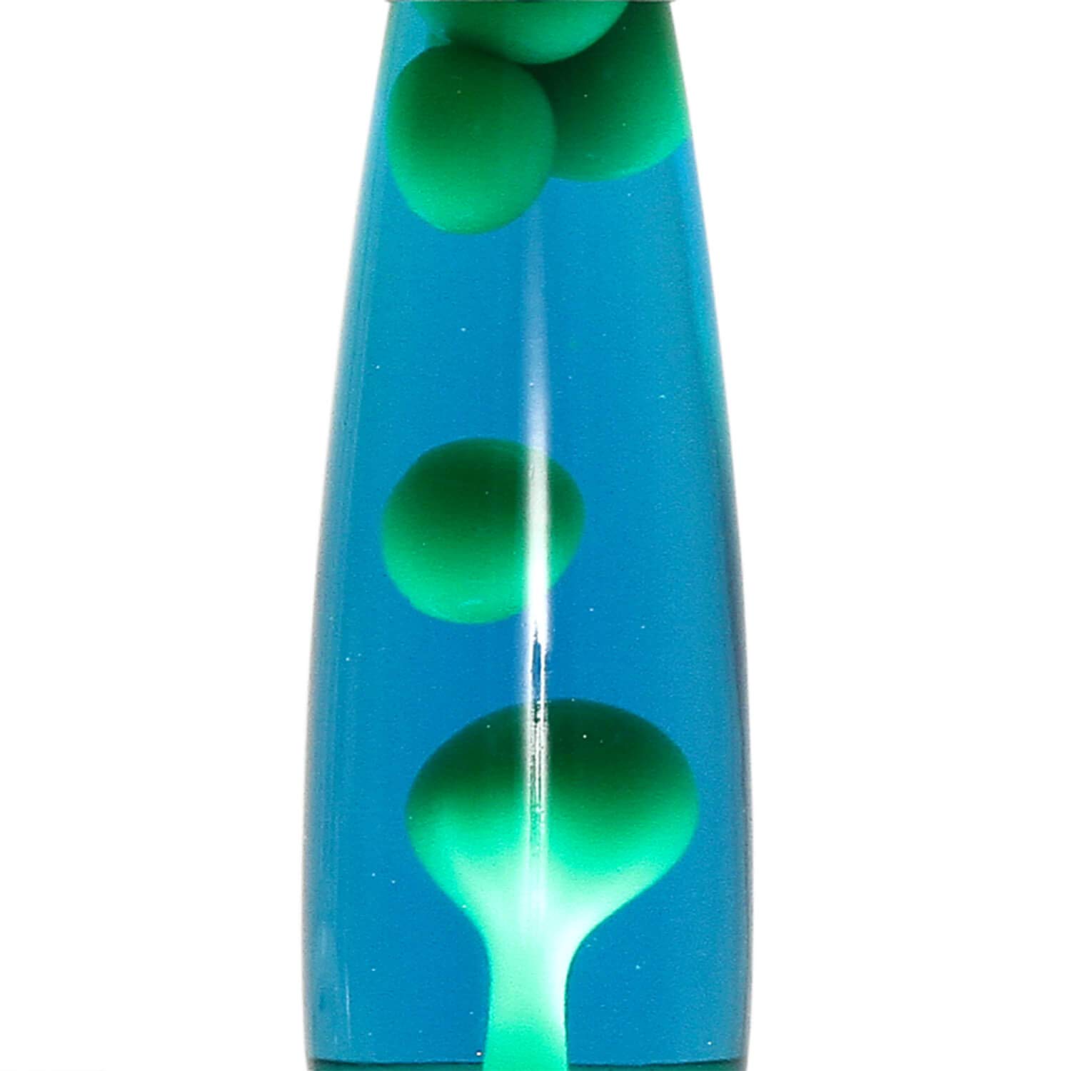 Easylight Lavalampe Aluminium Glas in Silber Blau Grün Wohnzimmer 40 cm hoch Retro Tischlampe Jugendzimmer ANGELINA