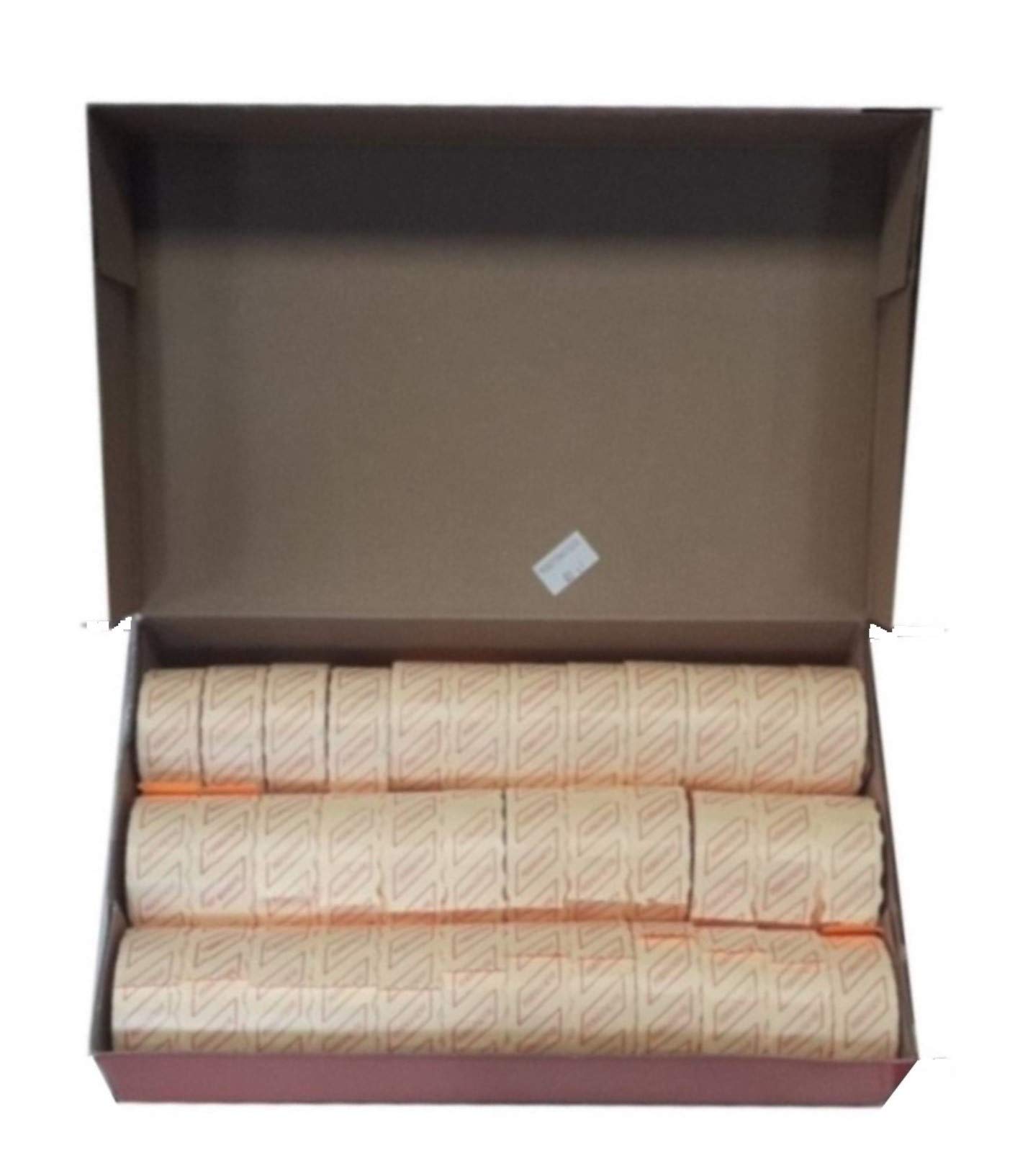 48.600 Etichette Onda Permanenti Fluorescenti Colore Arancione Mm 26x12 per Prezzatrici - Confezione da 36 Rotoli
