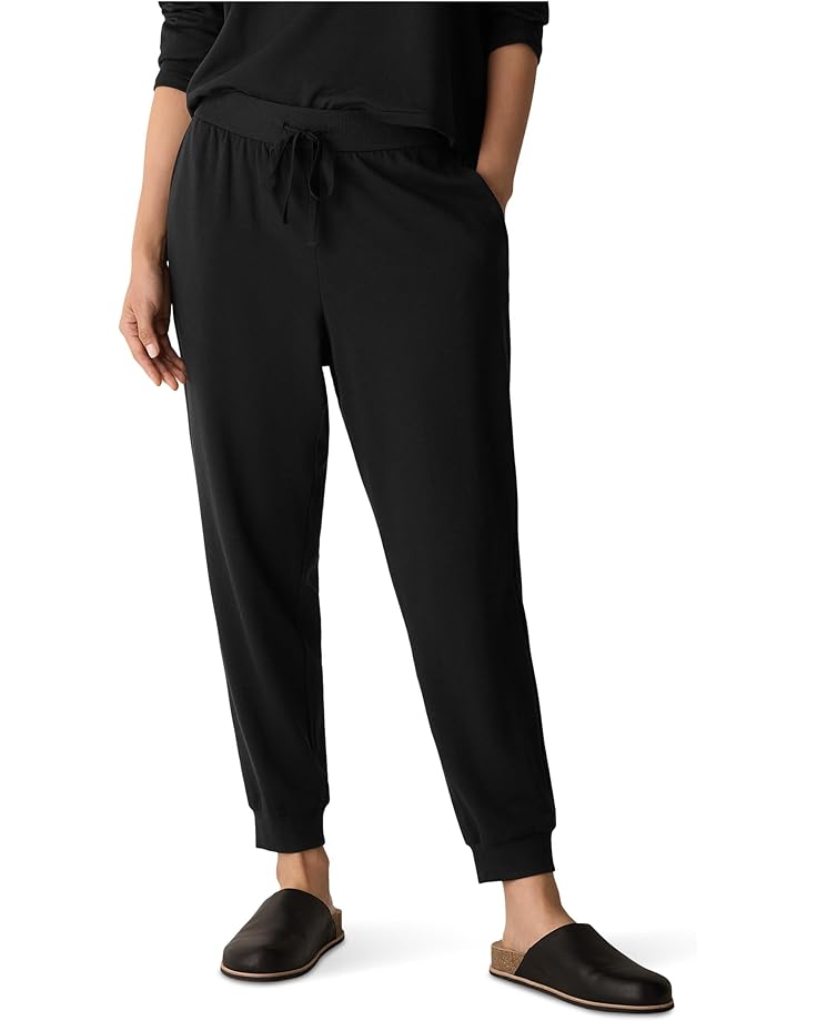 Eileen Fisher Cozy Brushed Terry Hug Ankle Track Pants - Main View