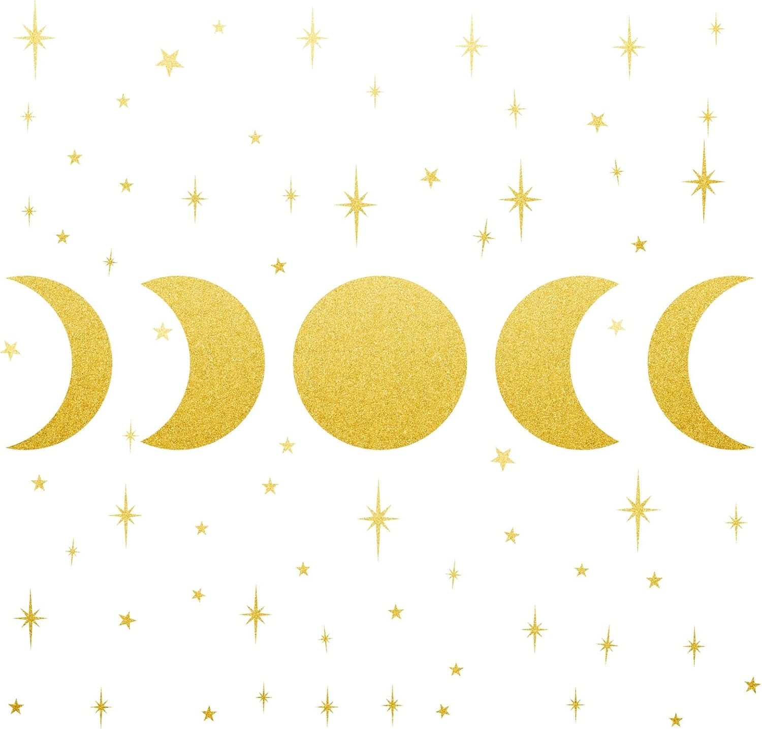 Star and Moon Decal Stickers Star Wall Stickers Moon Phase