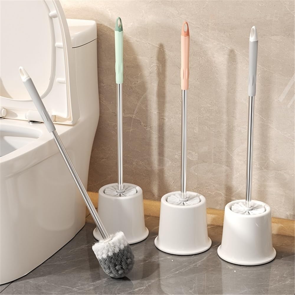 Cepillo de baño Mango Largo for el hogar, Cepillo Limpieza for, for Inodoro en Cuclillas Escobillero(Grey)