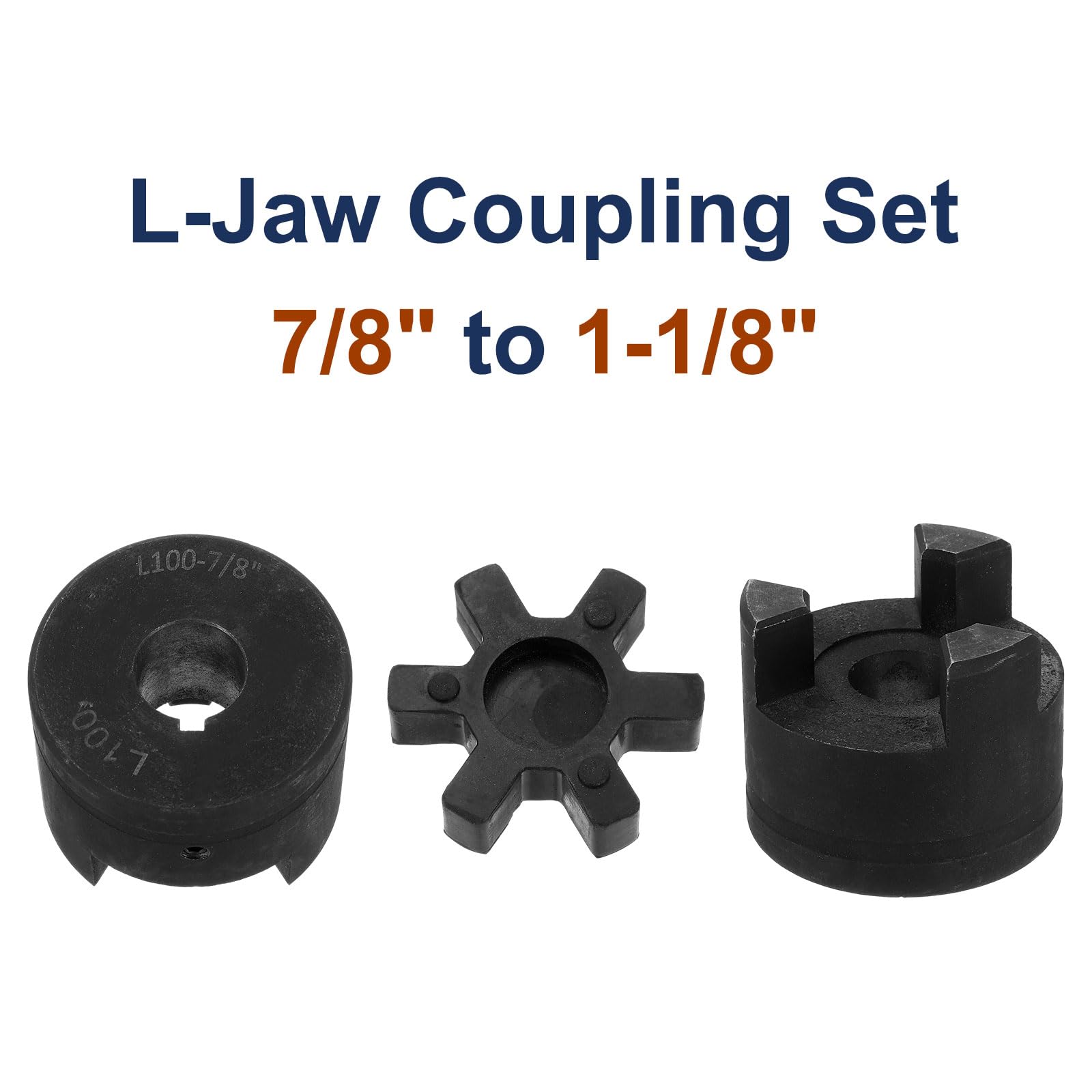 QUARKZMAN 7/8" A 1-1/8" L100 elastyczny 3-częściowy zestaw łączący szczękę L i gumę Buna-N NBR do hybrydowego sprzętu do łupania drewna