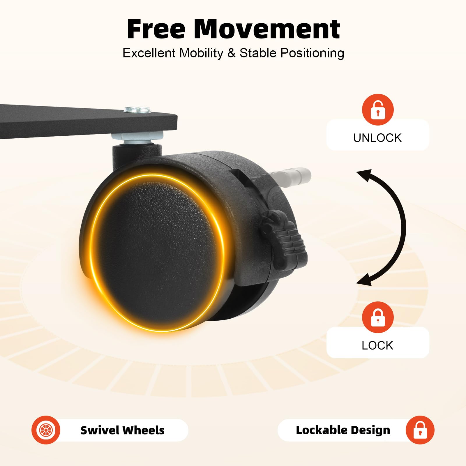 Lampa kosmetyczna z półksiężycem, lampa kosmetyczna LED ze stojakiem na telefon i kółkami, regulacja 350°, dwie opcje sterowania, 3200 K-5600 K, oświetlenie do salonów, studia fotograficznego, stołów
