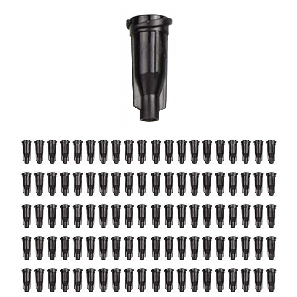 100 Pieces Luer Lock Syringe Tip Caps Plastic Luer Lock Syringe Tip Caps Dispensing Industrial Syringe Tip Cap for Standard Luer Syringes and Dispensing Barrels