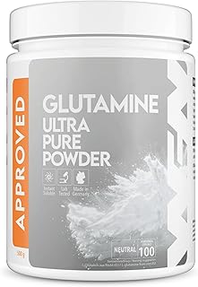 WFN Approved Glutamine - L-Glutamin Pulver vegan - 500g Dose - Glutamin Ultrapure - Hochdosiert & Geschmacksneutral - Ohne Zusätze - 100 Portionen - Produziert & Laborgeprüft in Deutschland