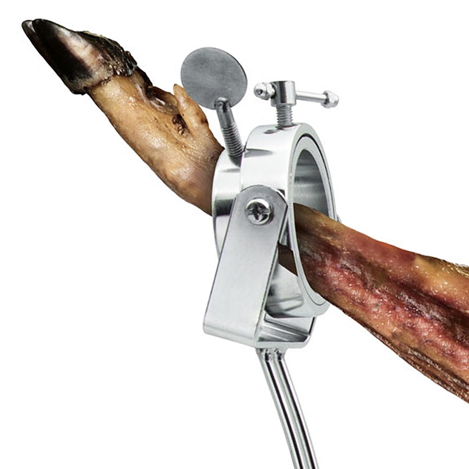 Juego Profesional de Soporte Jamonero Plegable en Acero Inoxidable y Cuchillos 3 Claveles, Funda y Chaira (TC01737K2)