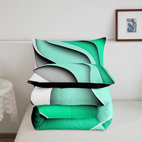 Miniatura 5 de Erosebridal Juego de ropa de cama abstracta tamaño King, juego de edredón de olas oceánicas tropicales, juegos de ropa de cama y colecciones de ropa