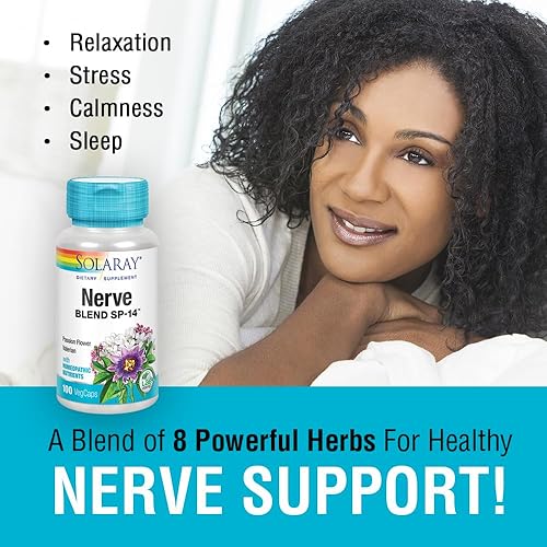 Miniatura 3 de SOLARAY Nerve Blend SP-14 | Nutrientes homeopáticos | Relajación saludable, calmante y apoyo para dormir | 50 porciones | 100 cápsulas vegetales