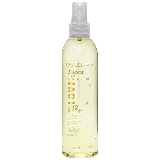 Bruma Fixadora Antioleosidade Max Love 200ml - Spray Fixador Maquiagem Efeito Matte, Controla Brilho, Tira Aspecto Pó