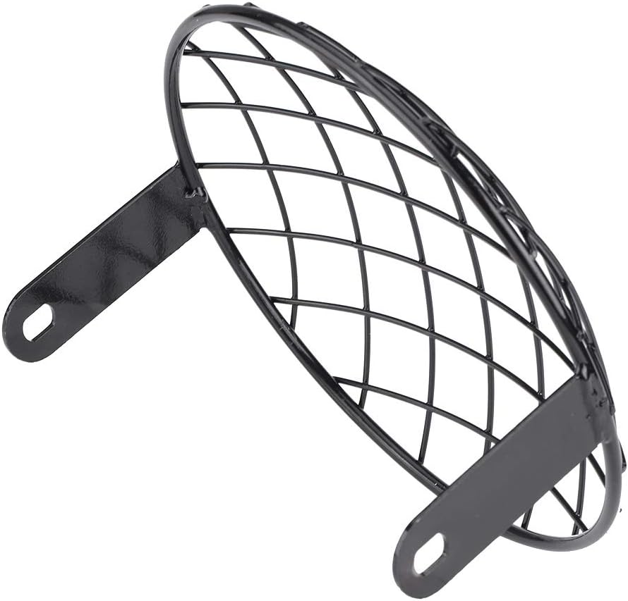 7 Inch Headlight Grill Motorcycle In Mesh 7 Cover Bike 8 Grille Guard 8” Grate,7 Headlight Mesh Grill Side Mount Universal Cover Mask For Cafe
