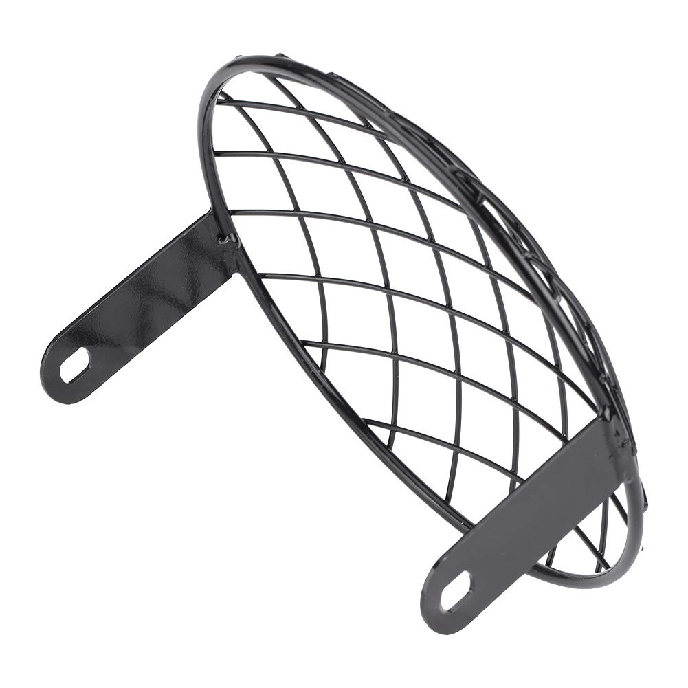 Griglia del faro del motociclo, 20,32 cm di diametro Maglia del faro del motociclo Griglia diamantata universale per ciclo automatico(Nero)