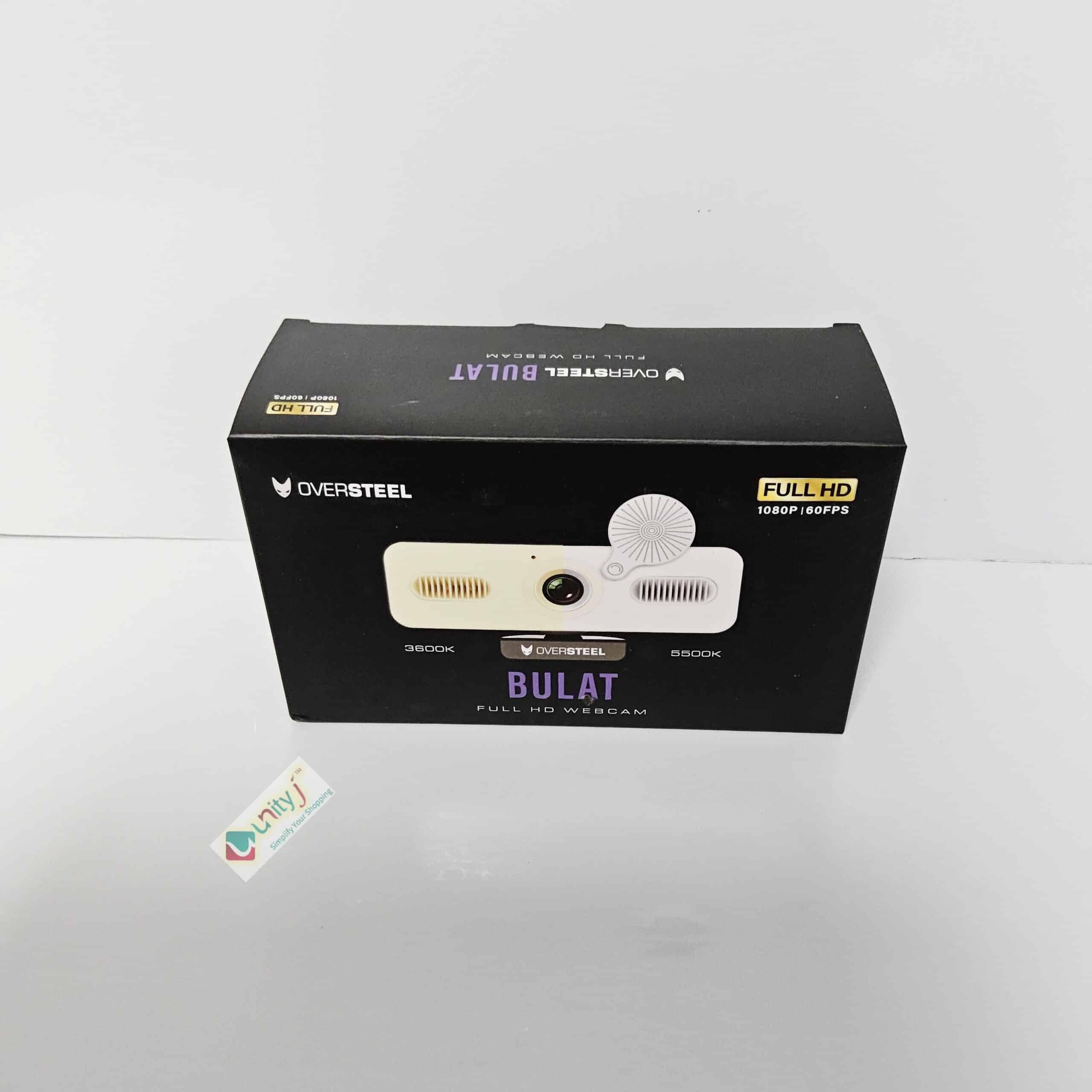 Oversteel - Bulat Webcam 1080P Full HD z mikrofonem i pierścieniem świetlnym, 60 klatek na sekundę, USB 2.0, rozmowy wideo, nagrywanie, konferencje, PC/Mac/Notebook/Tablet/Chromebook