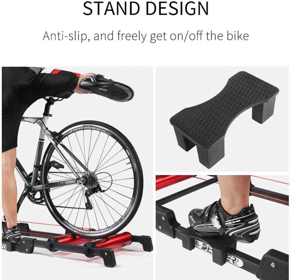 Rullo da Ciclismo con Supporto per Cyclette, Rullo da Ciclismo Pieghevole Piattaforma per Supporto per Esercizi stazionario per Interni, con Resistenza per Bici da Strada da 24-29 Pollici