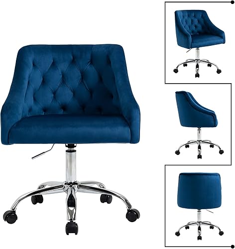 Miniatura 8 de ANOUR Silla moderna de oficina en casa silla de trabajo ajustable de terciopelo silla de escritorio para niños sillón giratorio silla de tocador