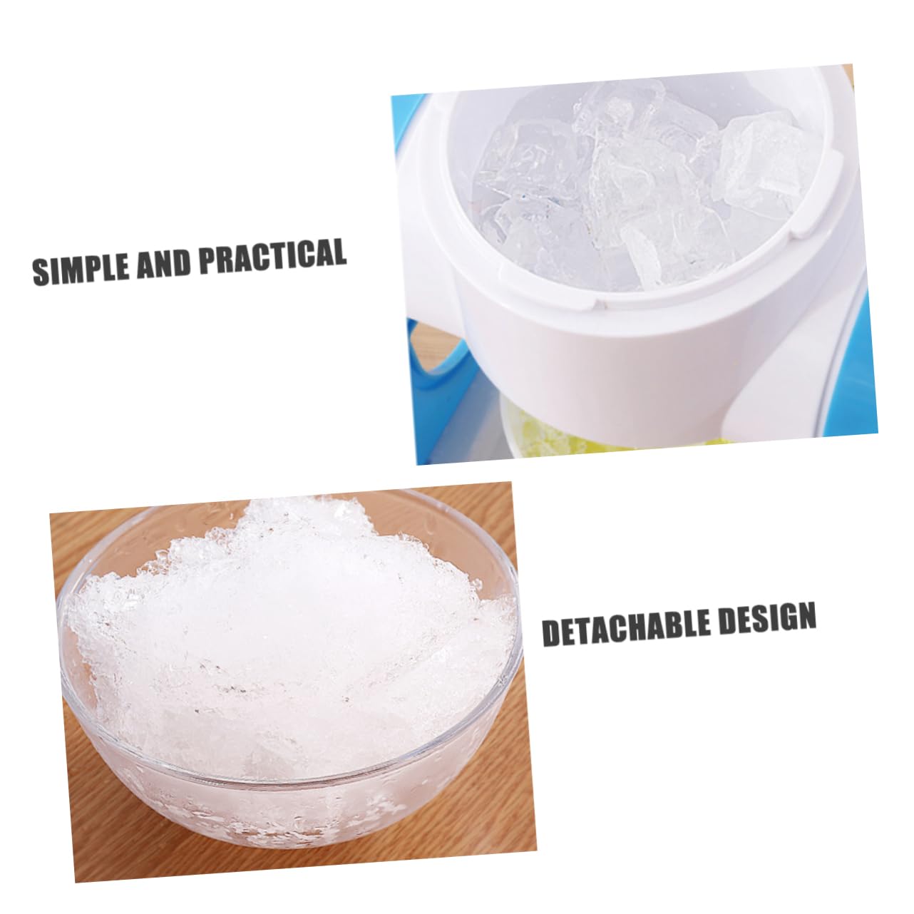 ARTIBETTER Ice Shaver Manual Mini Ice Maker for Machine Easy to Press Handle Pp Material