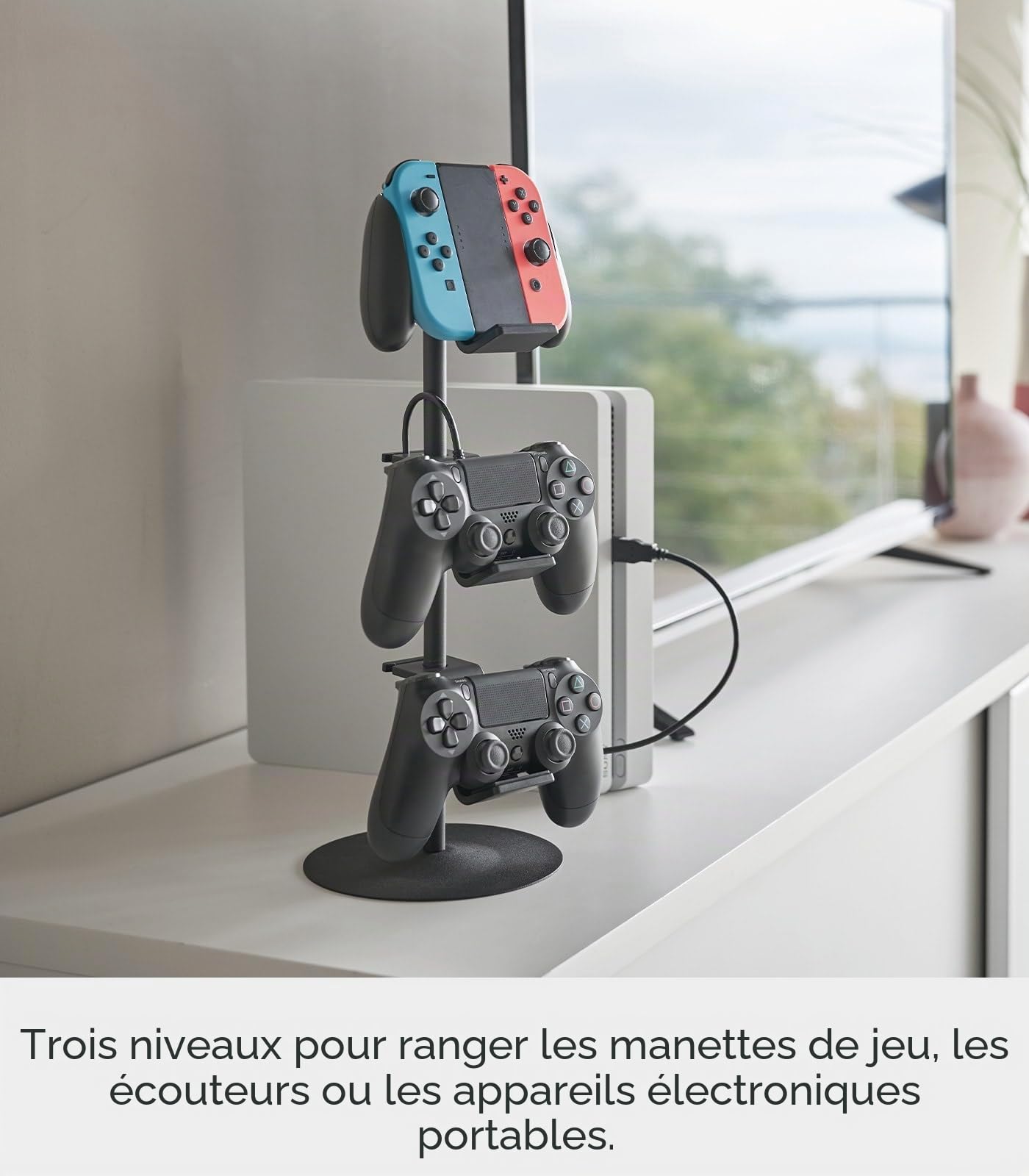 YAMAZAKI Home Support Universel réglable pour manettes de Jeu Noir