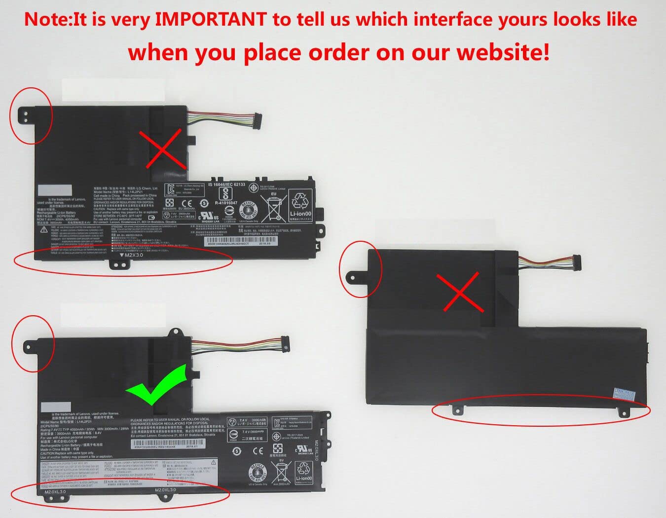 Batterie Ordinateur Portable L14M2P21 L14L2P21 pour ideapad 330S-15ARR 330s-14ikb 320s-14ikb 330S-15IKB 7.4V 4050mAh 30Wh