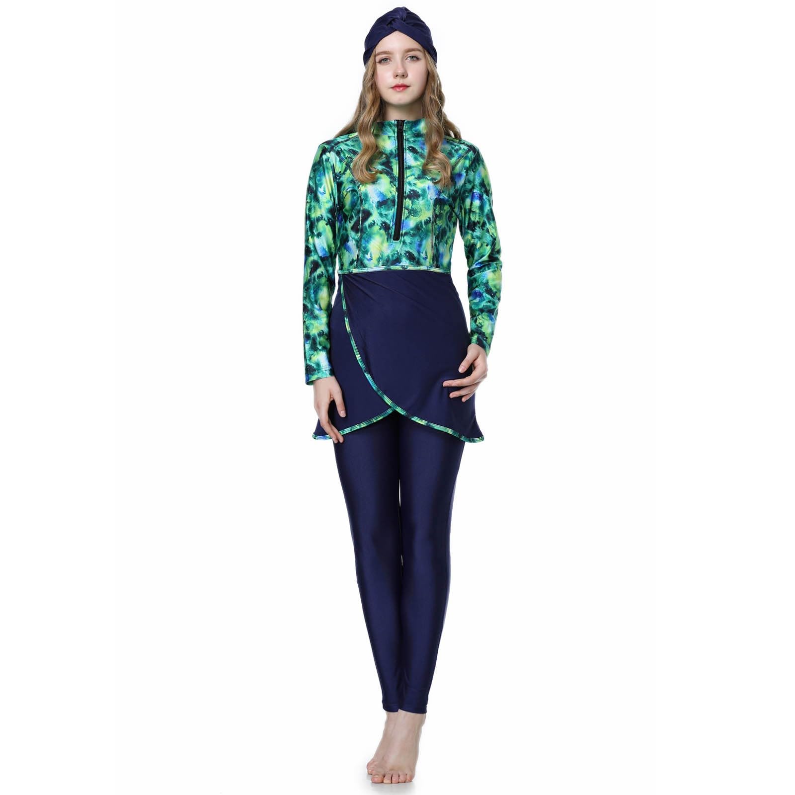 Muslimische Badeanzug Damen: Burkini Uv Rashguard Große Größe Shape Swimsuits for Women Badebekleidung Slim Fit Push Up Badeanzüge Swim Suit Bauchweg Bademode Schwimmanzug