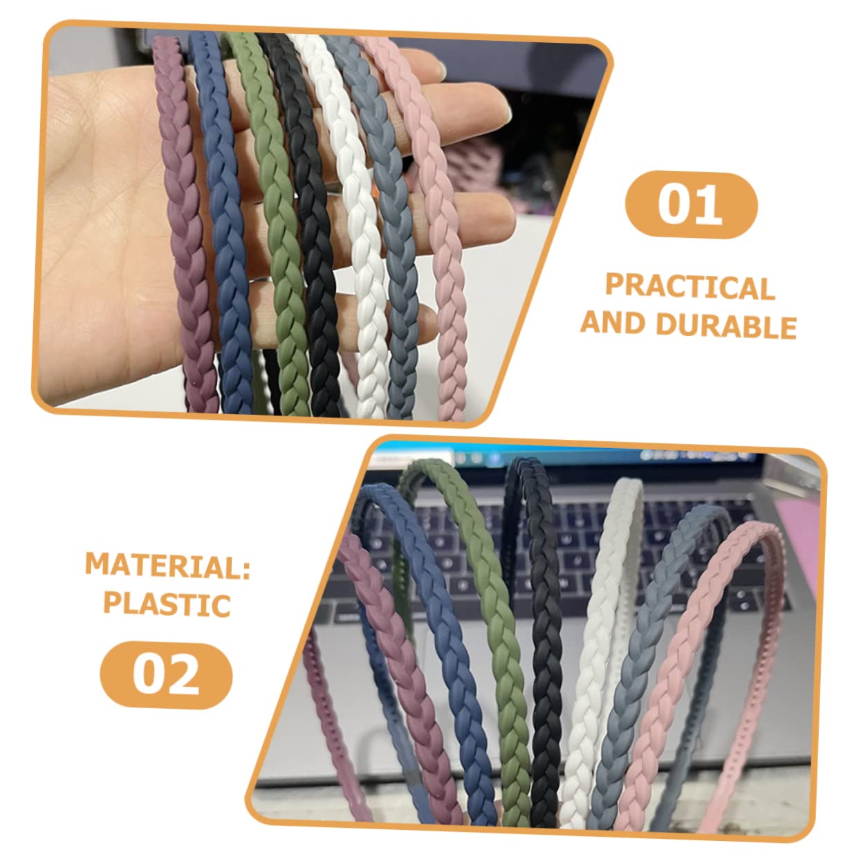 FRCOLOR 4 Juegos De Diademas Trenzadas Para Niñas Accesorios Para El Cabello Para Mujeres - Diadema Trenzada Para Peluca (10 Unidades)