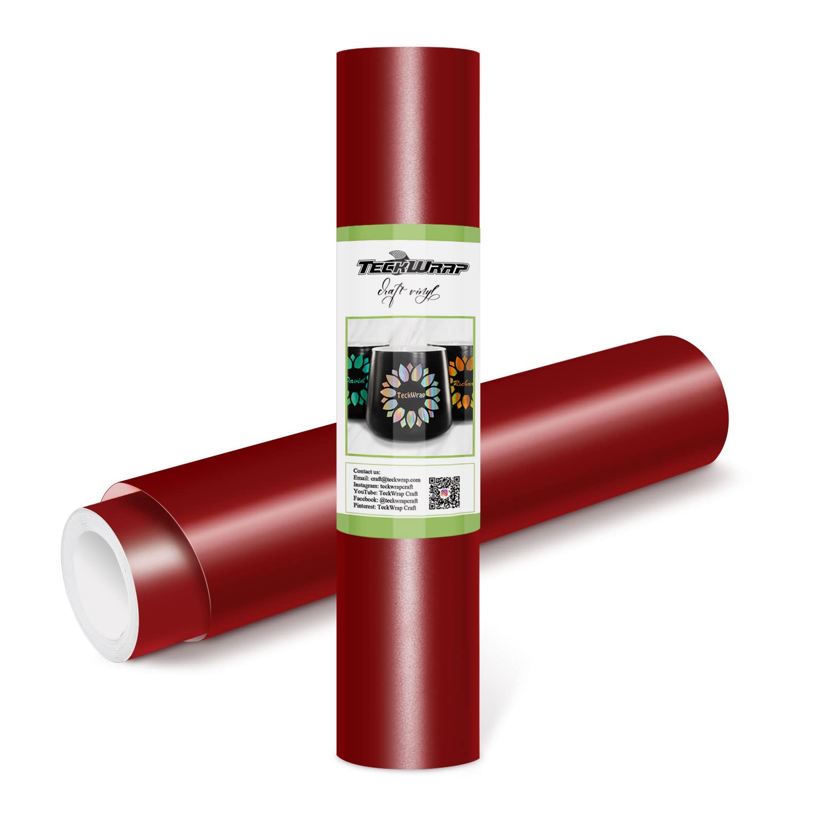 TECKWRAPPermanent Adhesive Vinyl 12" x 10ft, Matte Wine Red