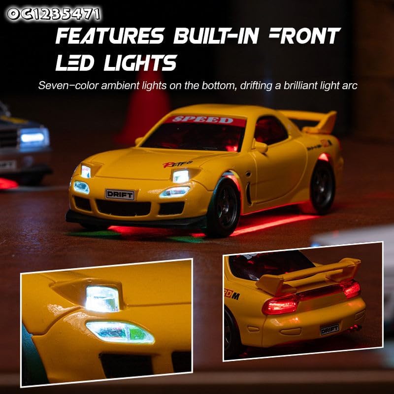 Image of Samtop Mini RC Drift Car for Adults, 1 /64 Rc Small RC Car Desktop Remote Control Cars with LED Lights, 4 * 4 Desk Drifting Crawler for Race, Hobby Gifts and Toys (AE86)