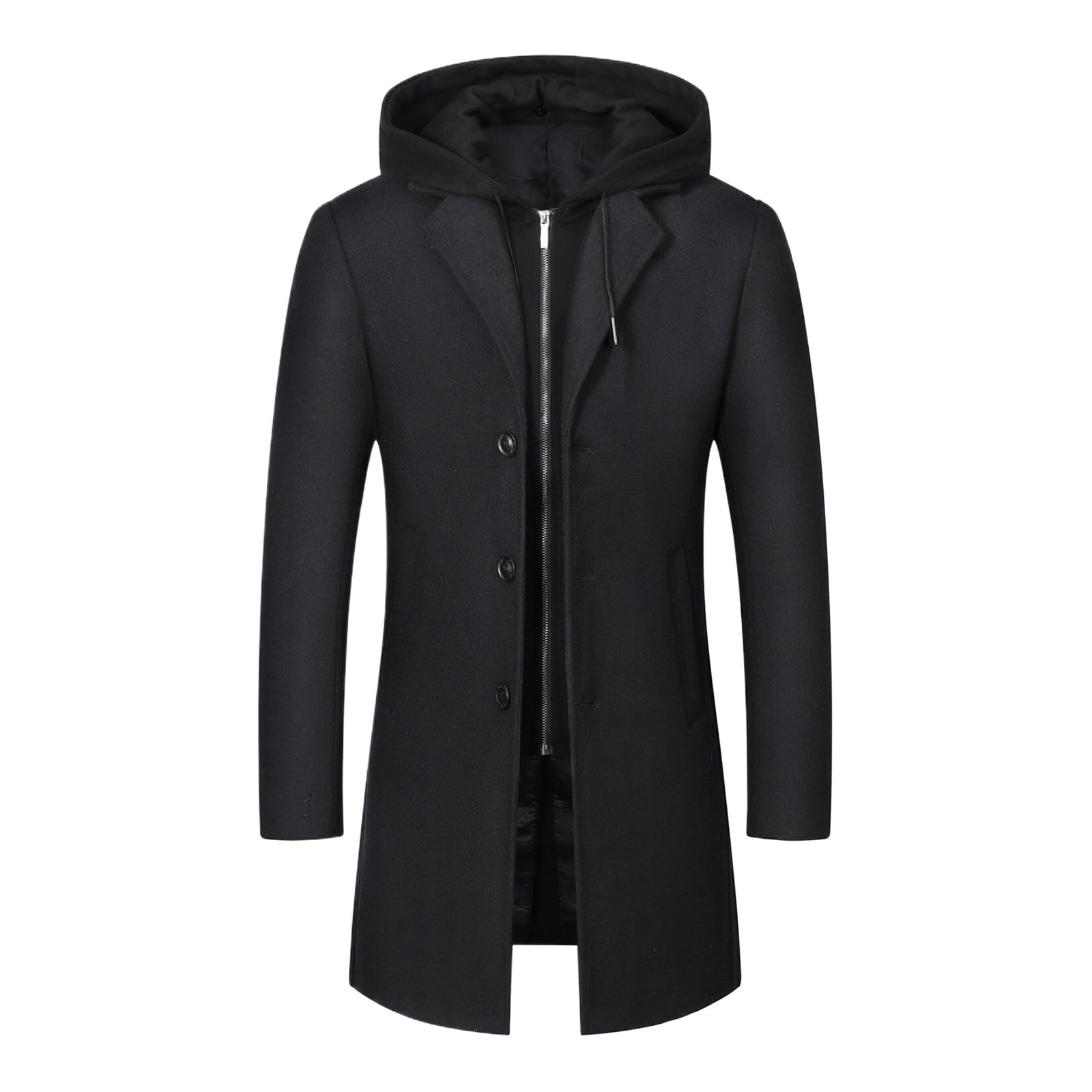 Trench Uomo Classico, Cappotti Uomo Eleganti Manica Lunga Trench Coat Ufficiale Con Collo Giacca Lunga Generale Fit Cappotto Invernale Caldo Con Bottoni Per Ufficio E Uscite Invernali