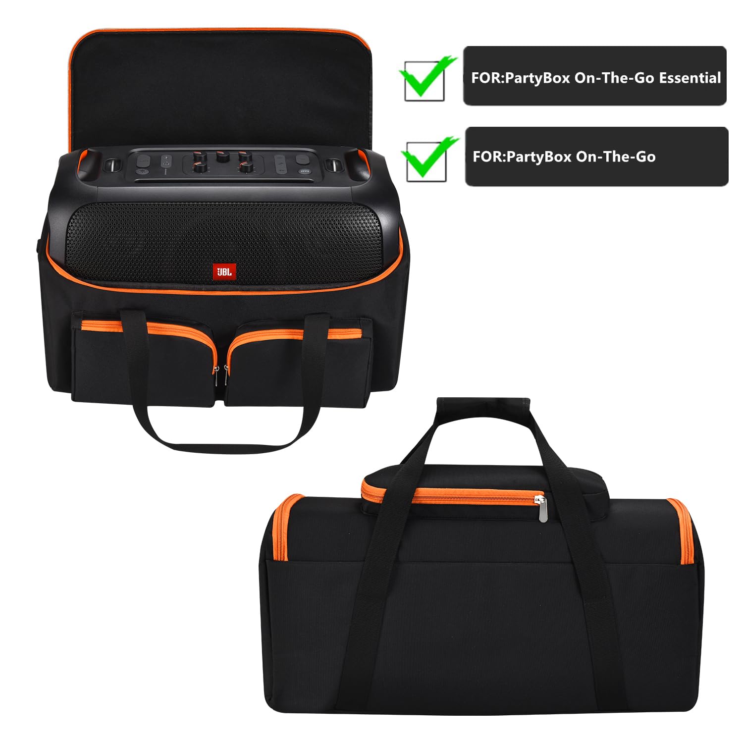 Sacoche Partybox on-The-Go Étui Housse de Transport Portable Sac de Voyage avec Poignée pour JBL PartyBox on-The-Go/PartyBox on-The-Go Essential Enceinte Portable Bluetooth et Microphone