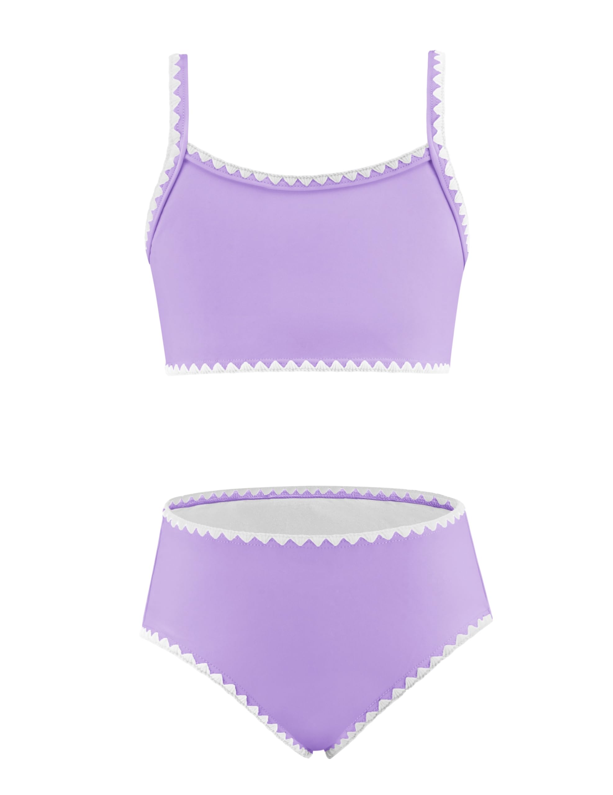 Arshiner Ninas Conjunto Bikini Tres Piezas Top Deportivo Cintura Alta Braga Falda Playa Piscina Secado Rapido Elastico Infantil 6 13 Anos