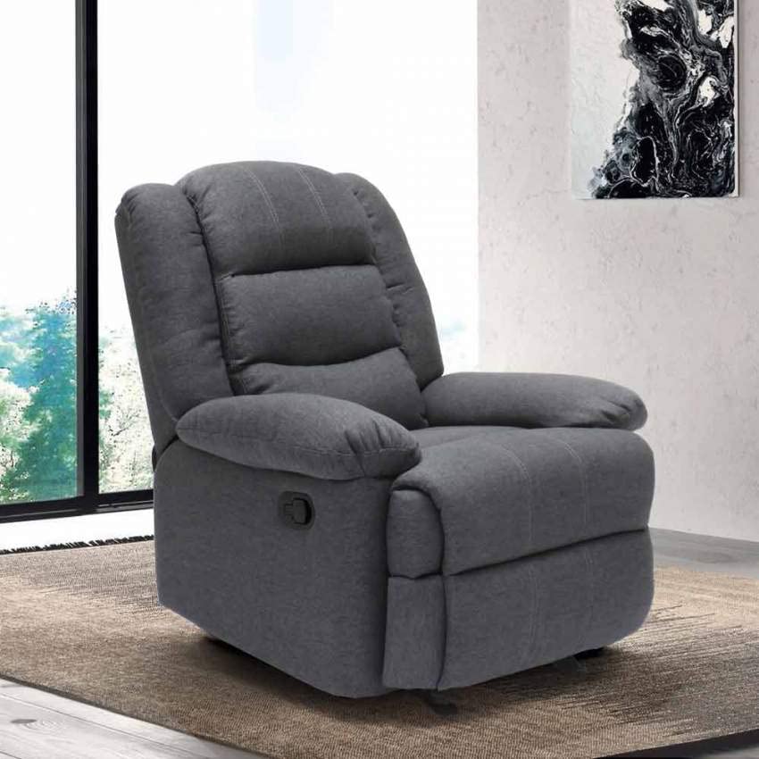 Produce Shop Sillón Mecedora Reclinable con Reposapiés de Tejido Sofia - Gris