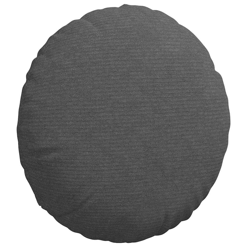 Cojín de asiento 2 piezas gris oscuro Ø 40 cm de pana acolchada con cremallera, suave y cómodo para silla, suelo, banco, comedor, salón, oficina, interior, ergonómico