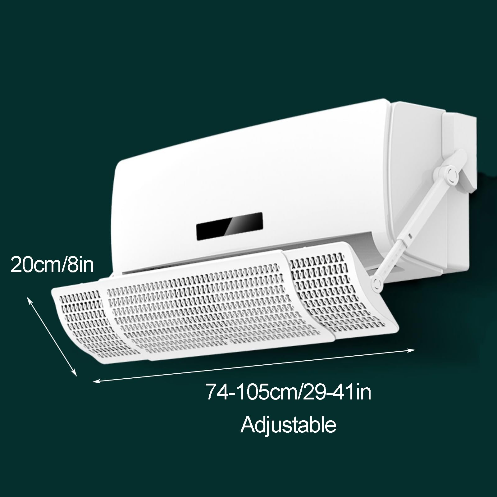 Deflettore Condizionatore Universale Anti-Soffio Diretto Stile Laterale con Attacco a Parete Deflettore Aria Condizionata Telescopico Deviatore per Bocchette di Ventilazione
