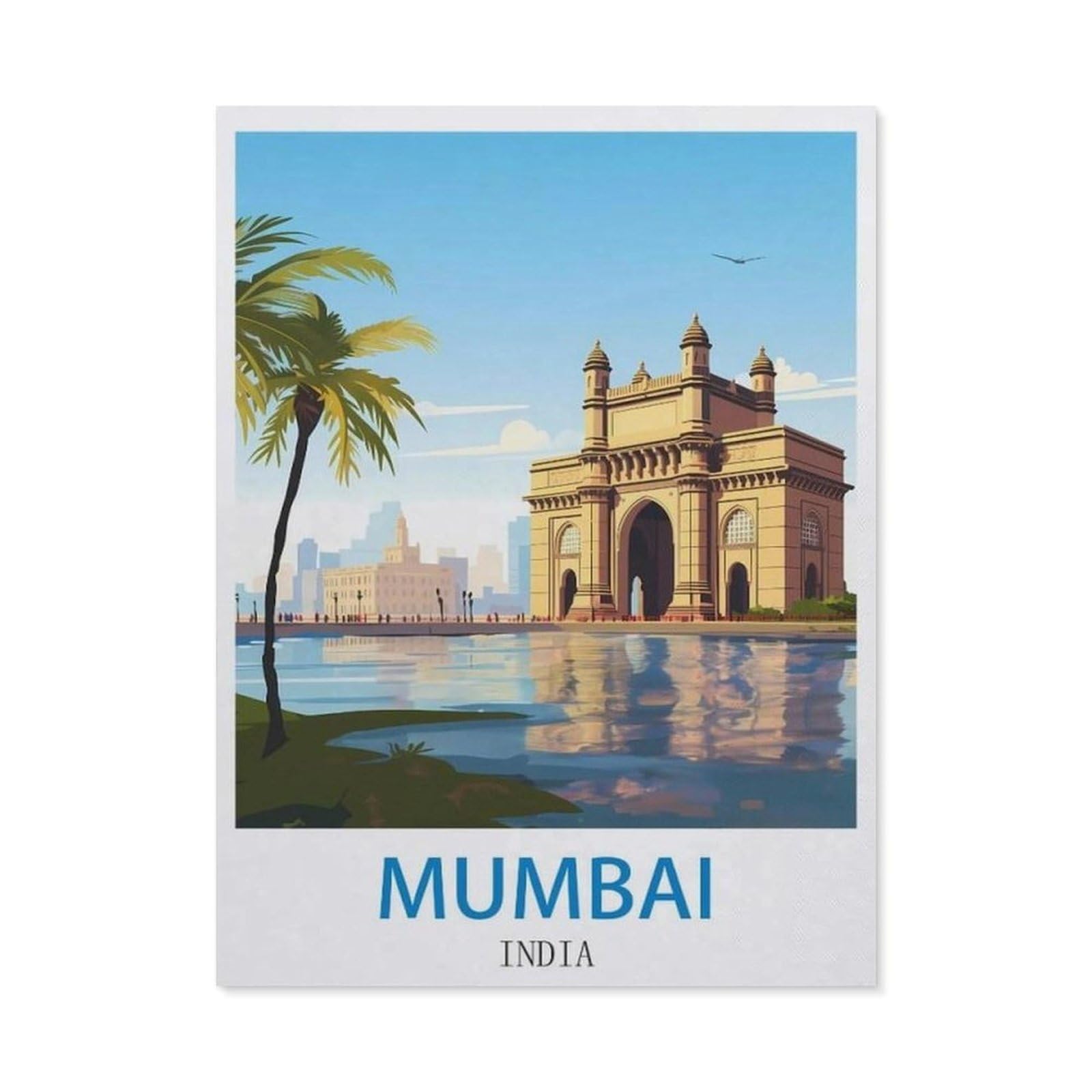 BEAYODKP DIY 5D Diamond Painting Kits，Mumbai India，Diamond Painting for Beginner Adults Rhinestone Numbered Diamond Arts Home Wall Decor（40 x 50 cm/15.74 x 19.68 inches）-CK23