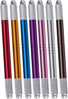 minkissy 7piezas De De Microblading De Doble Punta Unidades Para Tatuajes De Bolígrafo Profesional Color Rojo Azul y Dorado Para Perfilado De