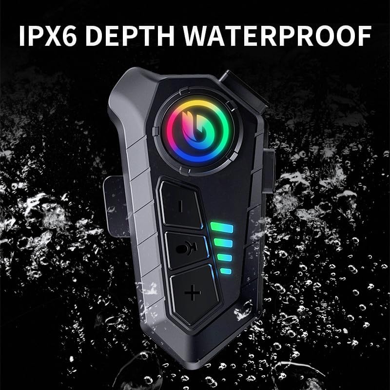 Miniatura 4 de Auriculares Bluetooth para casco de motocicleta Y10G, auriculares inalámbricos 5.3 de 1000mAH con micrófono duro, cancelación de ruido, sonido