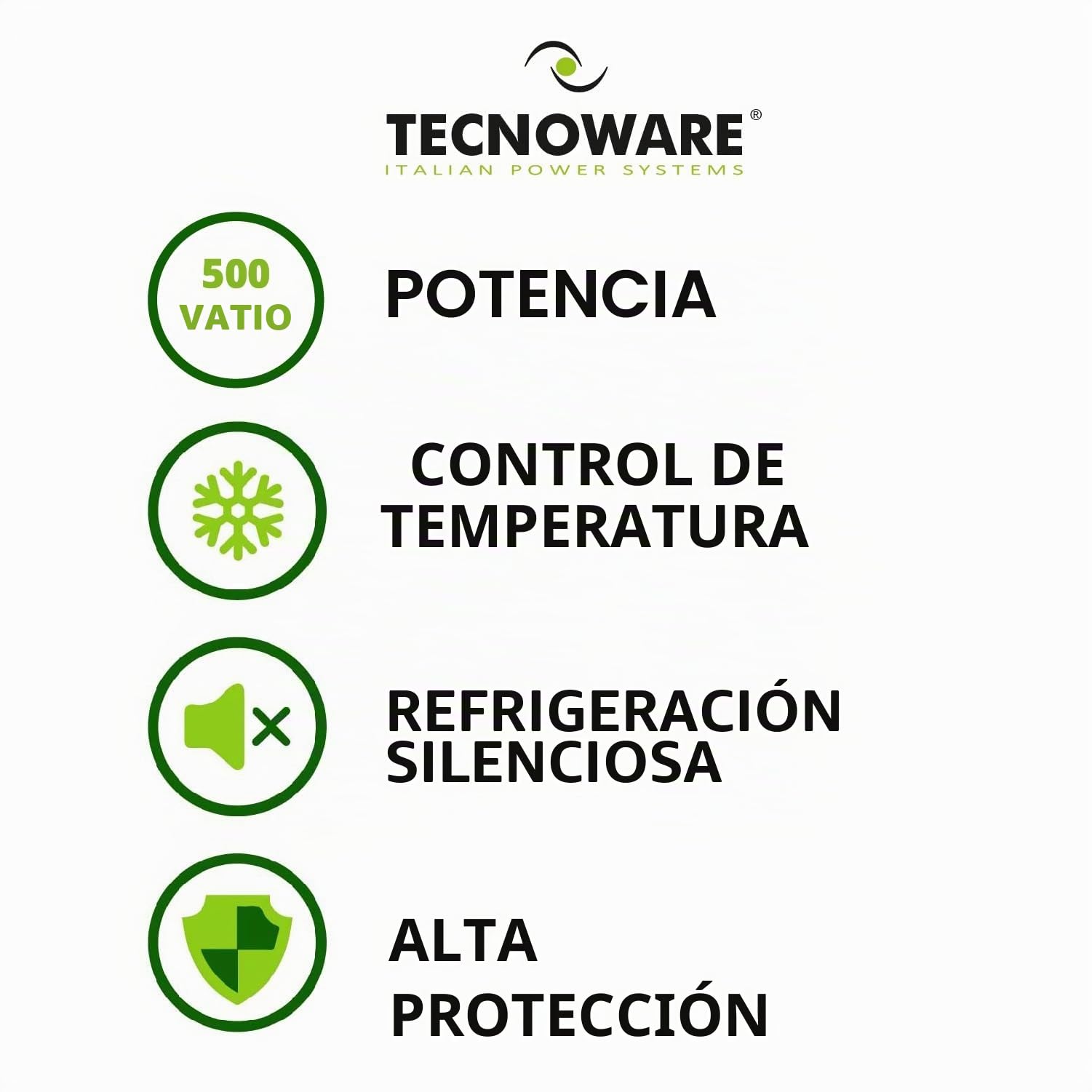 Tecnoware Fuente de Alimentación ATX Hyper Stream Bronze 500W para PC avanzados equipados con NVIDIA GeForce GTX - RTX, Ventilador Silencioso, Conectores PCI-E, CPU 4+4, SATA, Molex