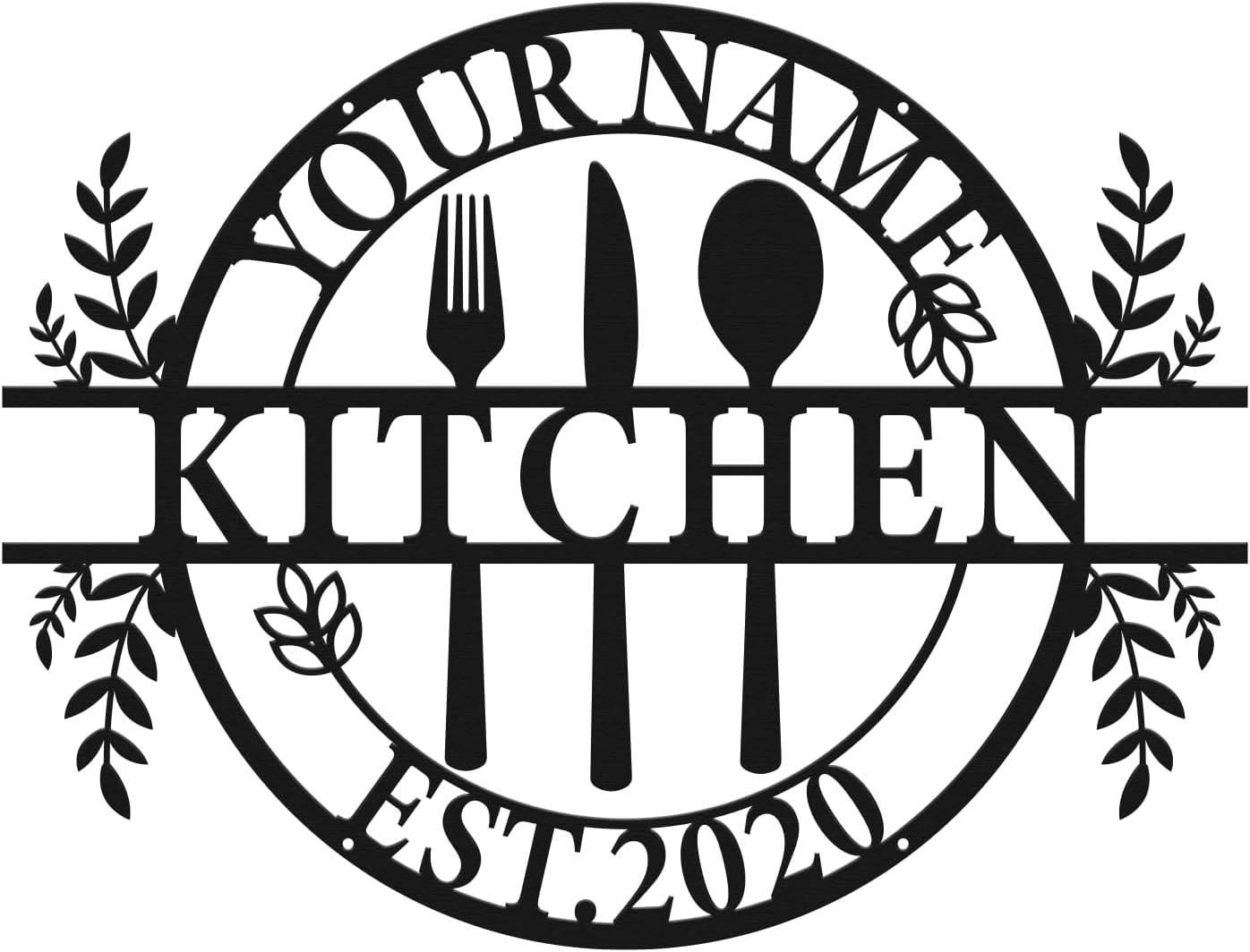 Personalized Custom Name Kitchen Metal Wall Decor,Kitchen