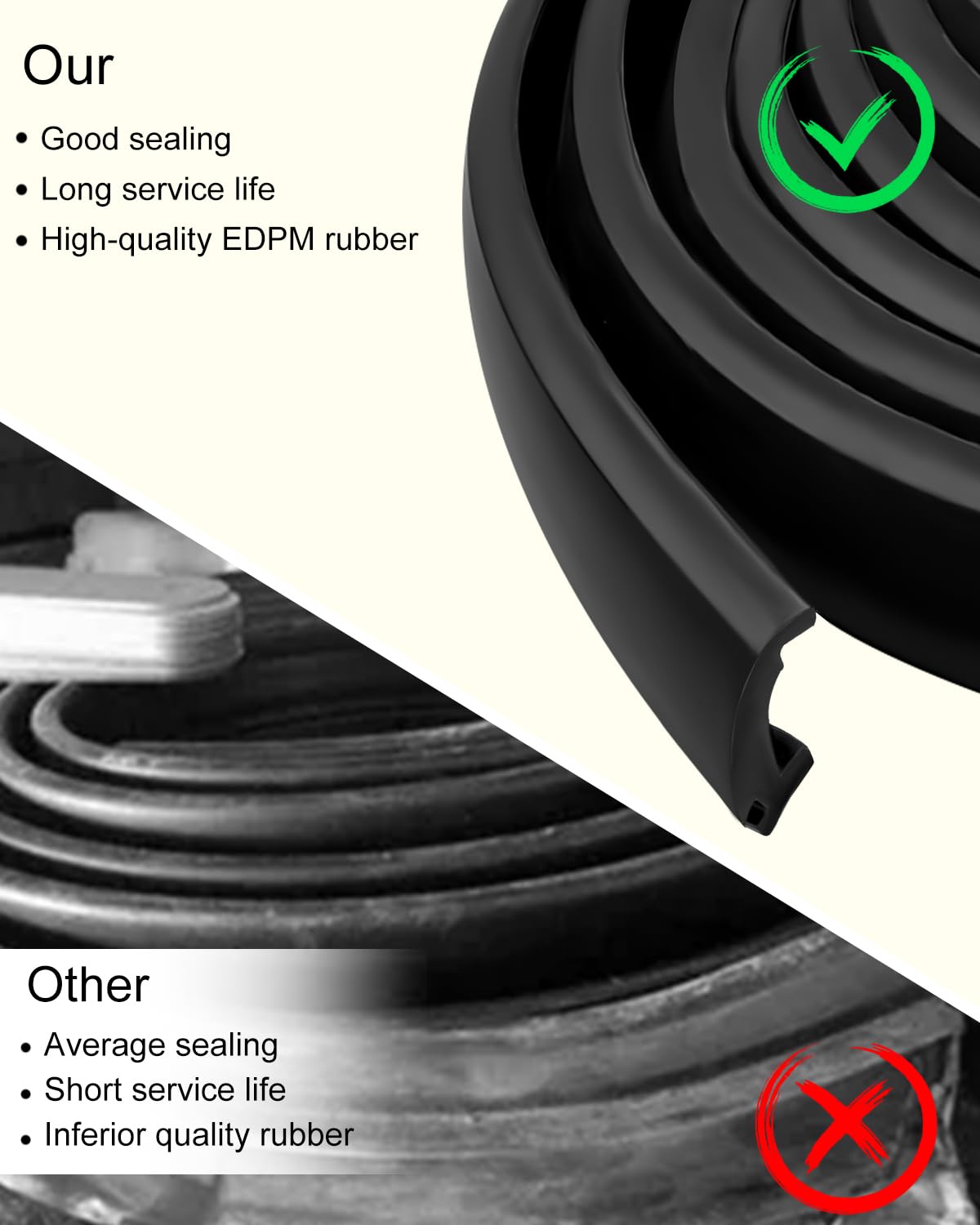 RV Window Seal 0.5 X 0.275 Inch Weather Stripping - 40FT EPDM Rubber Trim - View #12