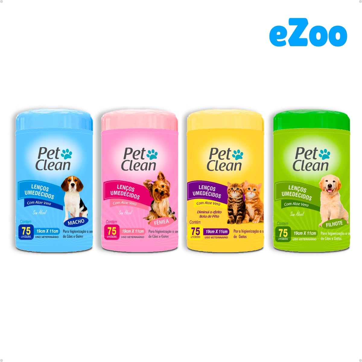 Lenço Umedecido Macho Toalhas Umedecidas Pet Clean 75 Unidades
