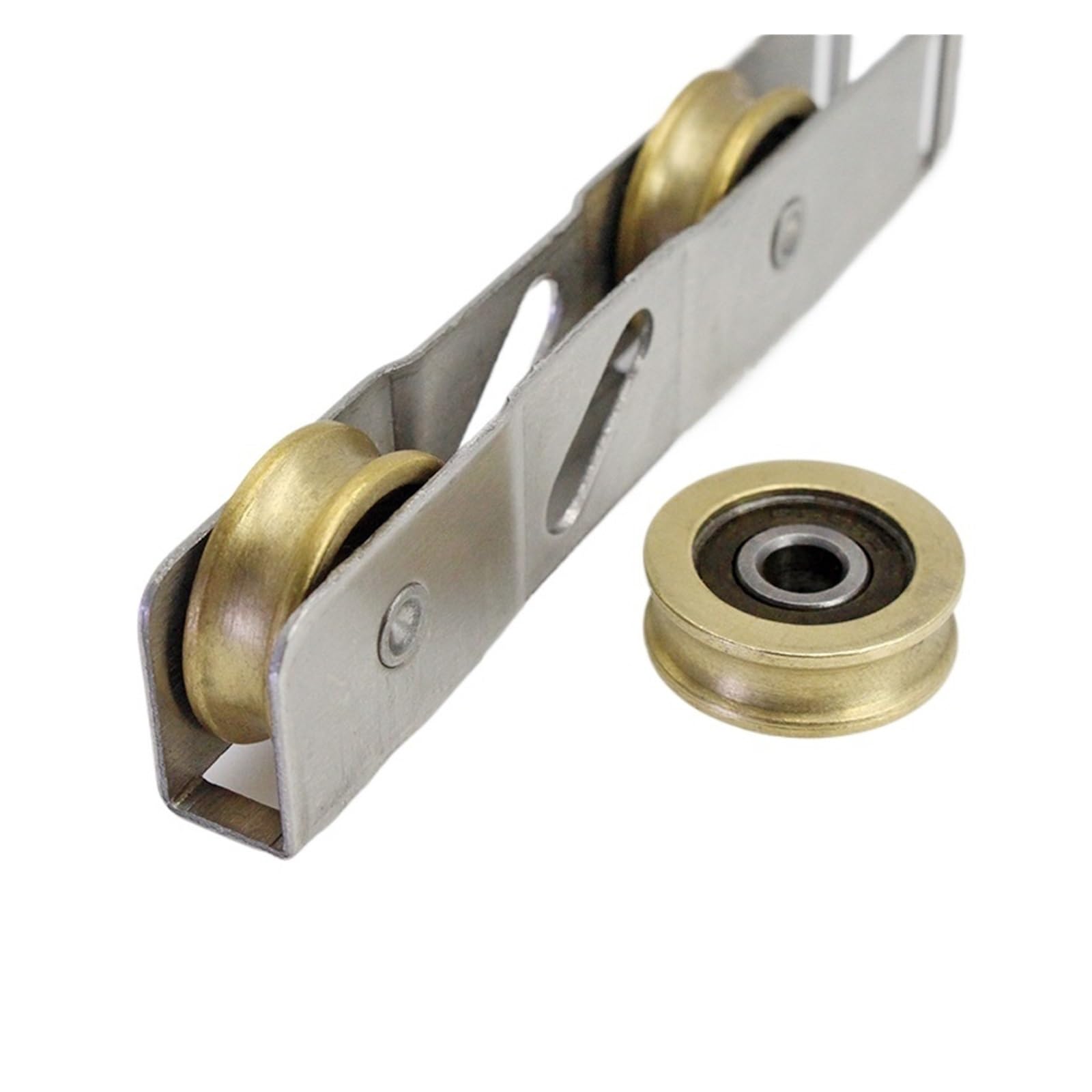 Poulie de Porte coulissante en Plastique et Acier, Rouleau en Alliage d'aluminium, Roue en Laiton silencieuse, pièce de quincaillerie Domestique, 13x20mm(Two Pieces)