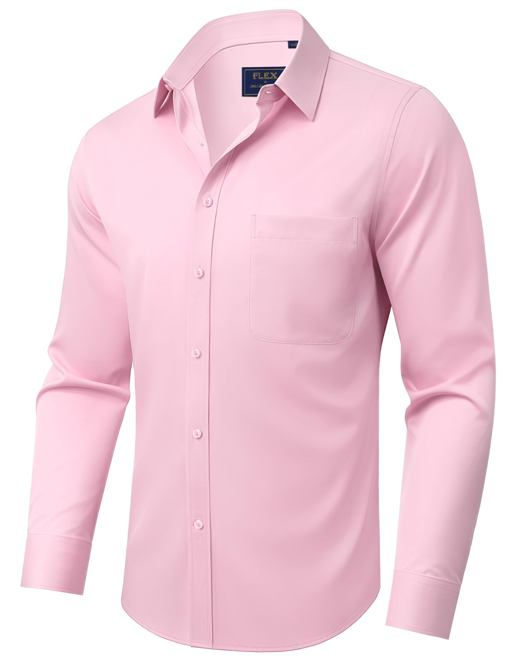 siliteelon Hemd Herren Bügelfrei Business Herren Hemden Langarm Weiss Stretch Anzug Hemd Regular Fit Herrenhemd Baumwolle Freizeithemd Businesshemd Arbeit Hochzeit Party mit Tasche