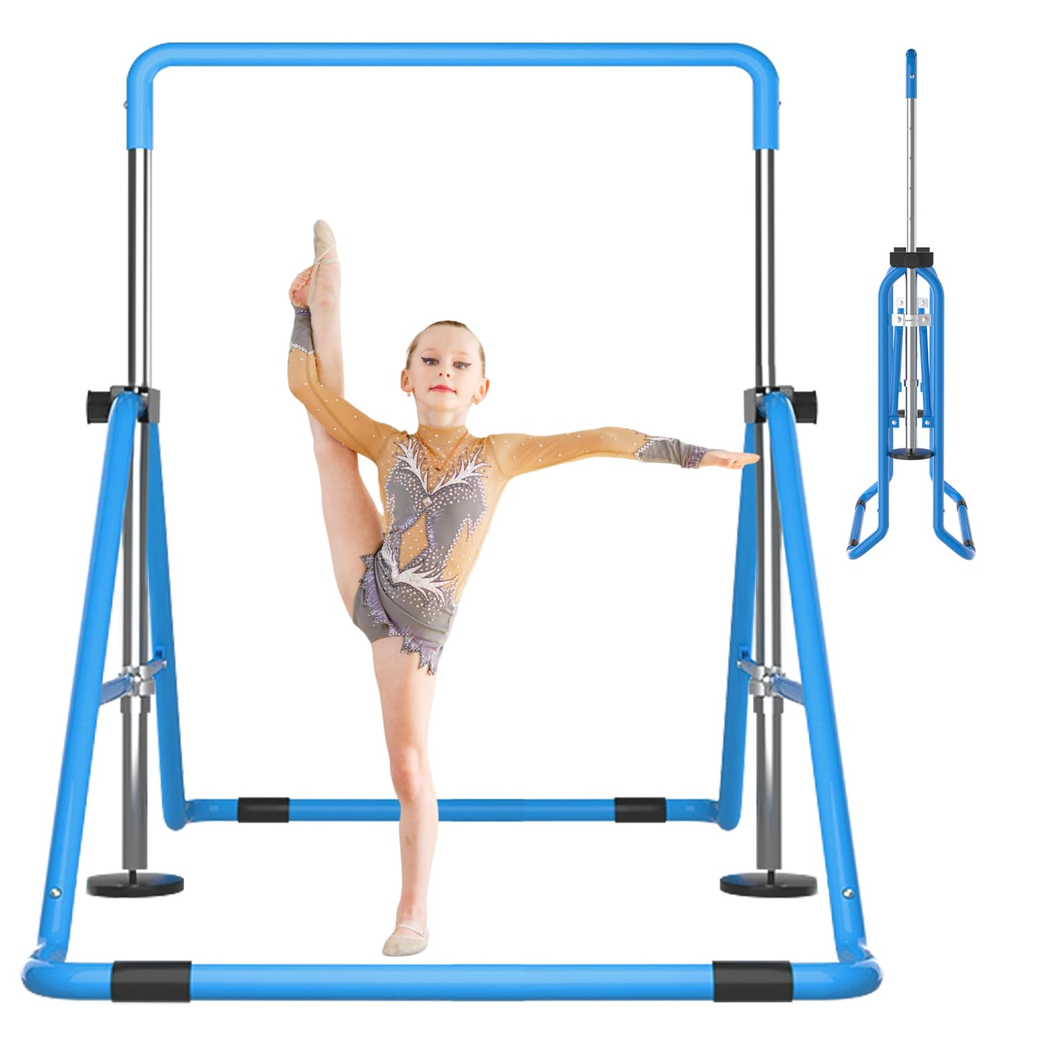 DOBESTS Kids Gymnastics Bar Folding Horizontal Bar, Adjustable Height Gymnastic Horizontal Bars, GymnasticTraining Equipment for Home